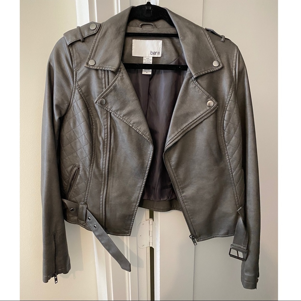 Faux-Leather Moto Jacket | Bar III